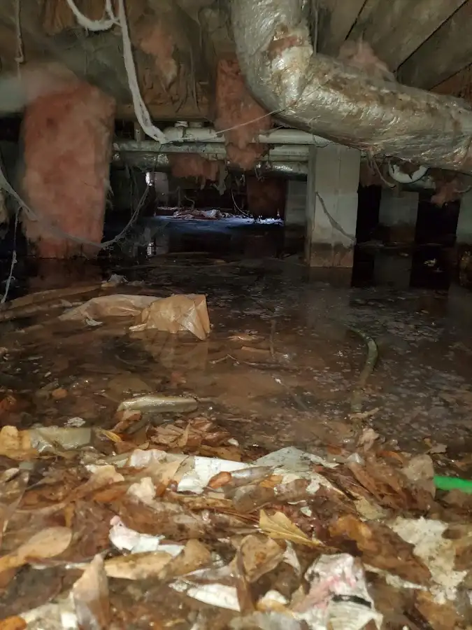Crawl space flood assessment for Commercial Water Damage Restoration in Timberwood Park